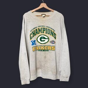 Vintage Made in USA 90s Green Bay Packers crewneck sweater distressed thrashed